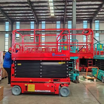 منصة رفع كهربائية آمنة لوقف الطوارئ مع نظام تحكم PLC وإمدادات الطاقة AC / DC للعمل السلس