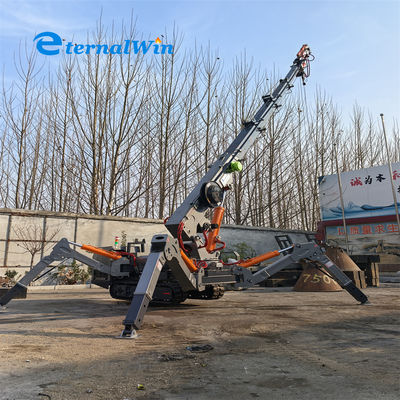 رافعة الزحف العنكبوتية التي يتم التحكم بها عن بعد لمشاريع البناء 9.6 متر طول الجيب 15 متر الحد الأقصى لارتفاع الرفع